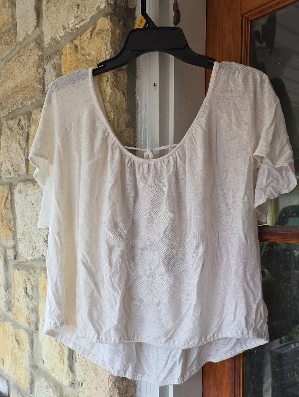 EUC Free People Prince De Leon Linen Peasant Blouse